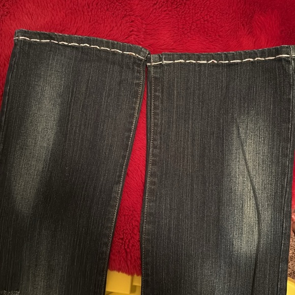 Ed Hardy Navy Skinny Jeans with Gold Chain Accents - Picture 4 of 4